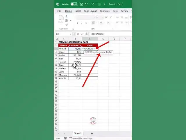 'Video thumbnail for 2 Cara Cepat Bulatkan Nilai Rata-rata di Excel #Excel #MicrosoftExcel #TipsExcel'