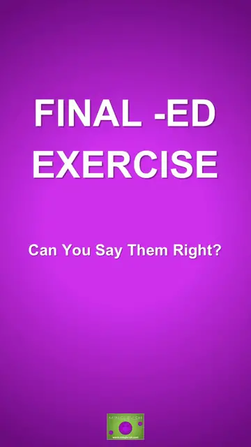 'Video thumbnail for Final -ED Exercise: Can You Say Them Right?'