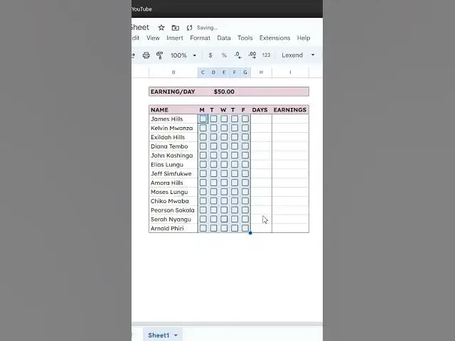 'Video thumbnail for How to make an employee timesheet spreadsheet. #excel #googlesheets'