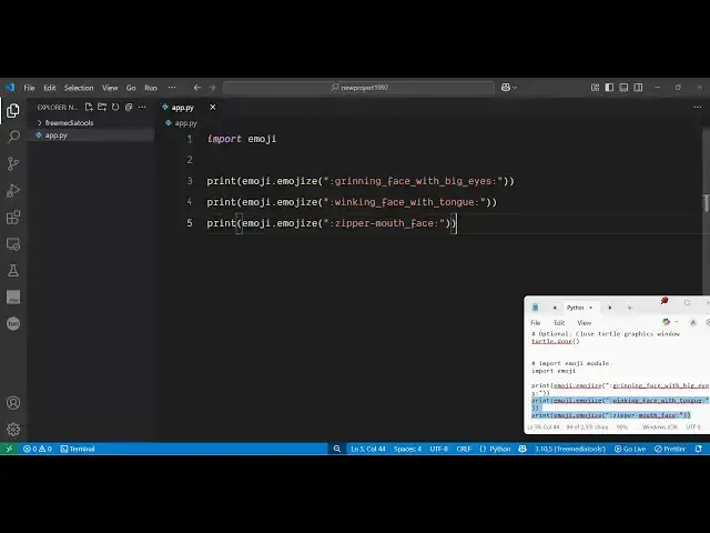 'Video thumbnail for Python 3 Script to Render Emoji's in Different Languages in Terminal Using emoji Module'