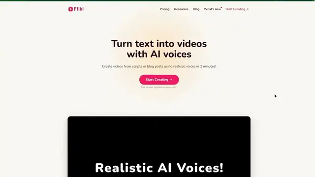 'Video thumbnail for Fliki AI Review and Tutorial - Humanlike Text to Speech Software'