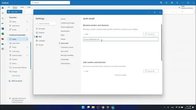 'Video thumbnail for How To Block E Mails On Outlook Web Version'