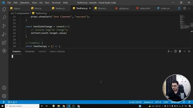'Video thumbnail for Exercise 2_ Adding Custom Color Theme to TextUtils _ Complete React Course in Hindi #14'