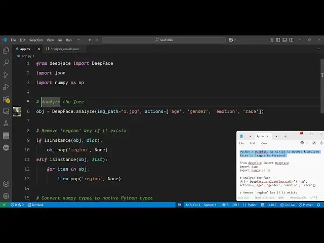 'Video thumbnail for Python 3 Deepface AI Script to Detect & Analyze Faces in Images in Terminal'