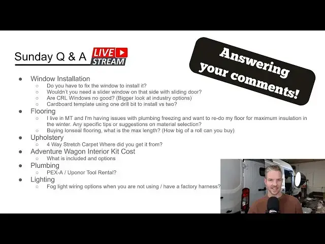 'Video thumbnail for Sunday Q&A Live From Van Builder HQ'