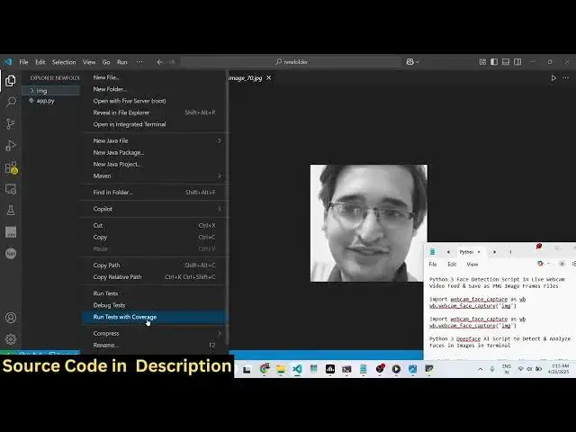 'Video thumbnail for Python 3 Face Detection Script in Live Webcam Video Feed & Save as PNG Image Frames Files'