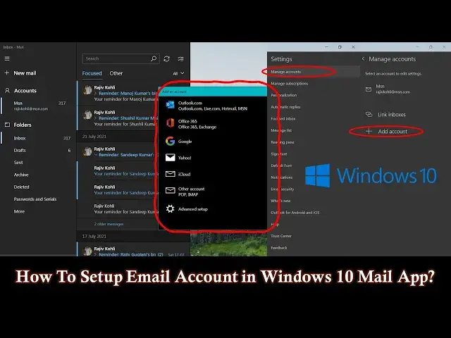 'Video thumbnail for How To Add or Remove Email Accounts in Windows 10 Mail Tutorial'