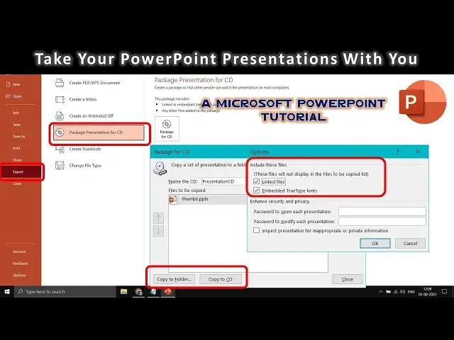 'Video thumbnail for How To Package Presentations For CD, DVD,, USB or Folder With Audio and Fonts'