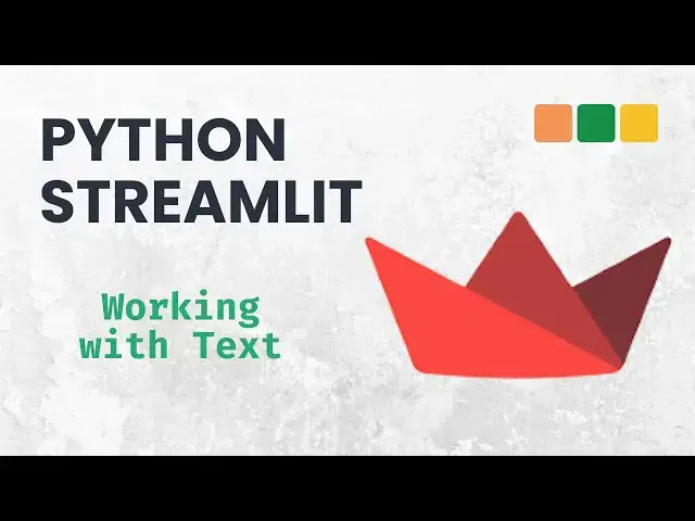 'Video thumbnail for Streamlit with Python: How to Display Text in Streamlit'
