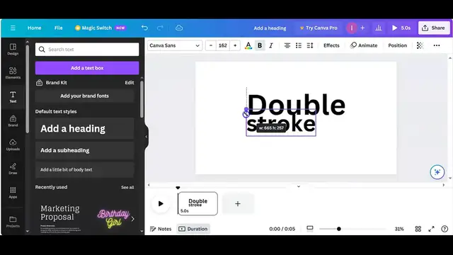 'Video thumbnail for Double Stroke Text Effect with Drop Shadow in Canva _ Creative Typography Tutorial'