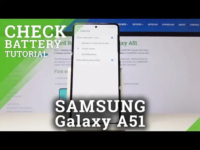 'Video thumbnail for How to Check Battery Percentage in Samsung Galaxy A51 – Track Battery Level'