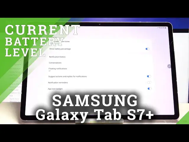 'Video thumbnail for How to Show Battery Percentage in Battery Icon on SAMSUNG Galaxy Tab S7+ - Battery Level'