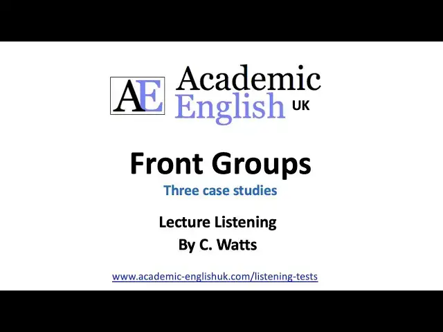 'Video thumbnail for Front Groups Lecture (Tobacco, Alcohol and Oil Industry)'