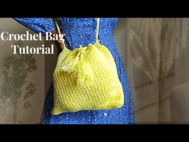 'Video thumbnail for How To Crochet A Bag Easy Tutorial | Crochet DIY Bag | Crochet Shoulder Bag | Knit Look Bag'