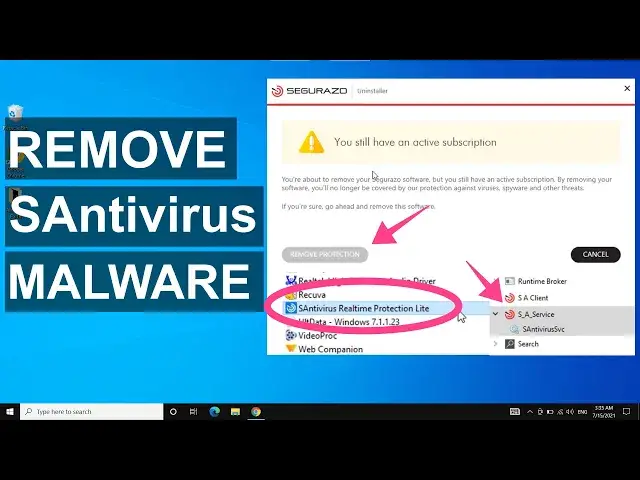 'Video thumbnail for How To Remove SAntivirus On Windows 10 & 11 | Uninstall SEGURAZO Malware'