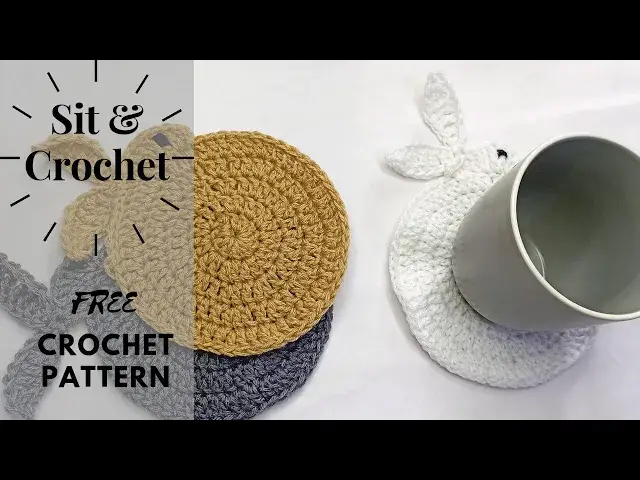 'Video thumbnail for Crochet Easter Bunny Coaster Pattern'