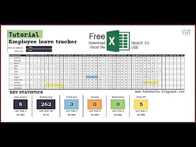 'Video thumbnail for FREE DOWNLOAD: Ready-to-Use Excel EMPLOYEE LEAVE TRACKER | step-by-step tutorial'