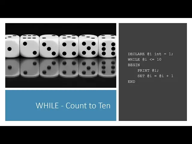 'Video thumbnail for Stored Procedure Programming Concepts  -  While Loops | Essential SQL'