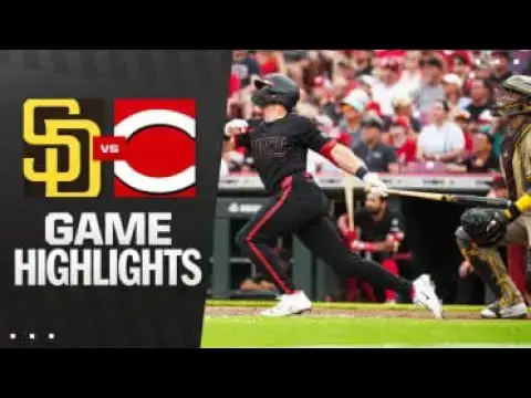 'Video thumbnail for San Diego Padres at Cincinnati Reds Full-Game Highlights! | 06/27/2025'