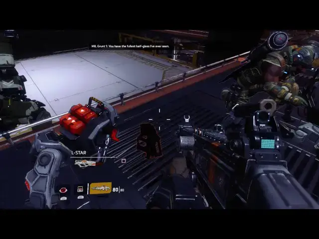 'Video thumbnail for Titanfall 2 - The Beacon: Captain Cole Briefing at Militia Station, Soldiers Banter, Mastiff Shotgun'