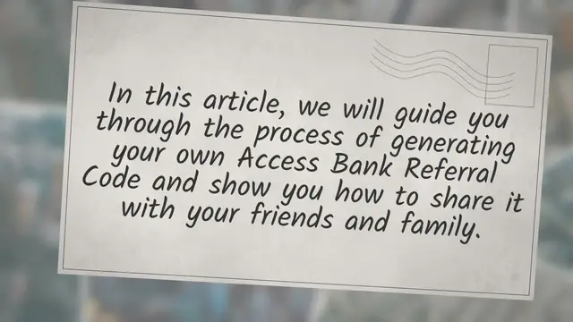 'Video thumbnail for Unlocking the Benefits: A Step-by-Step Guide to Getting Your Access Bank Referral Code'