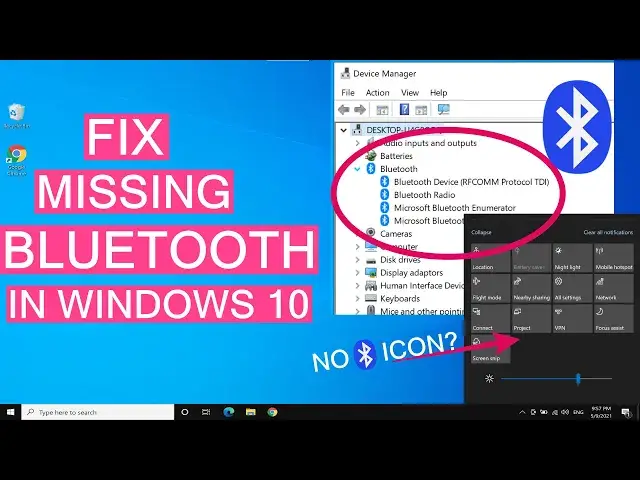 'Video thumbnail for Fix Bluetooth Missing From Windows 10 - ON OFF Button Not Showing?'