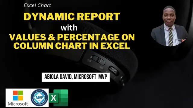 'Video thumbnail for Dynamic Report with Values and Percentage on Column Chart in Excel'
