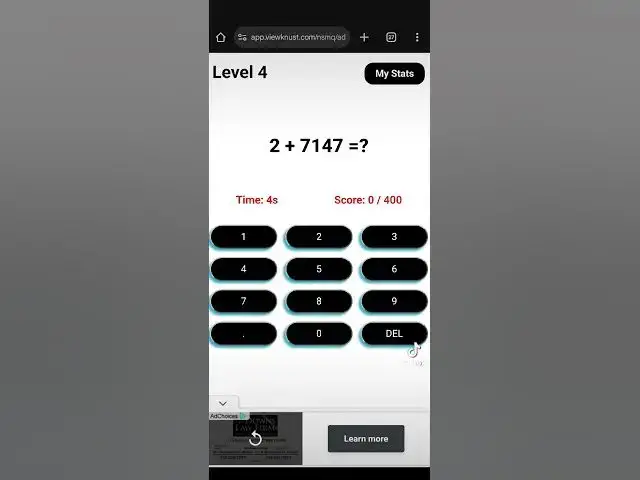 'Video thumbnail for Level 4 Addition practice! How fast can you add? #additionpractice #mathpractice'