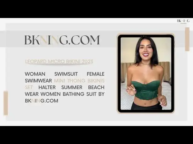 'Video thumbnail for Bkning.com - Leopard Micro Bikni 2023 Woman Swimsuit'