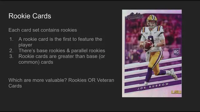 'Video thumbnail for Rookie vs Veterans Sports Cards'