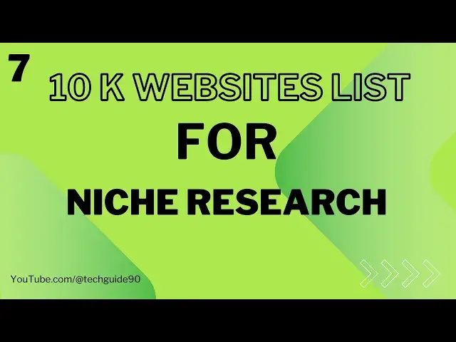 'Video thumbnail for 10 Thousand Websites List For Niche Research | Blogging Mastery Course'