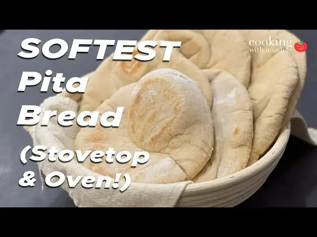 'Video thumbnail for How to Make SOFT Pita Bread for Shawarmas (Stovetop & Oven)'