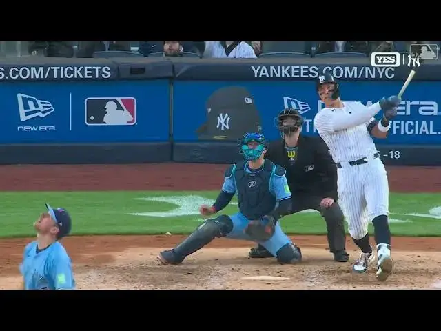 'Video thumbnail for Aaron Judge SLUGS a Solo Home Run! | 8th HR of 2025 | New York Yankees | 04/27/2025'