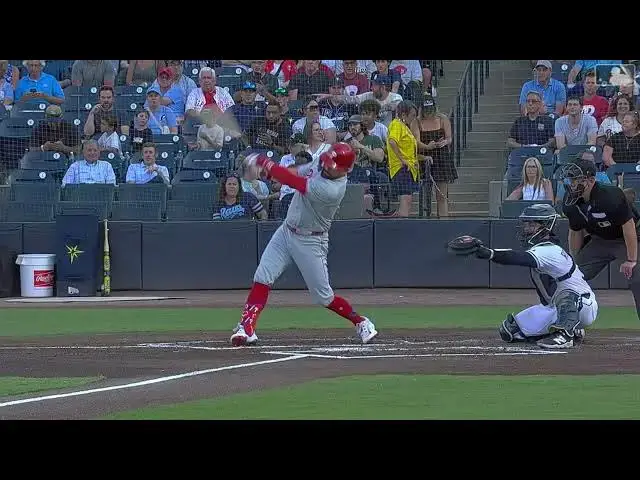 'Video thumbnail for Kyle Schwarber BLASTS a Solo Home Run! | 12th HR of 2025 | Philadelphia Phillies | 05/06/2025'