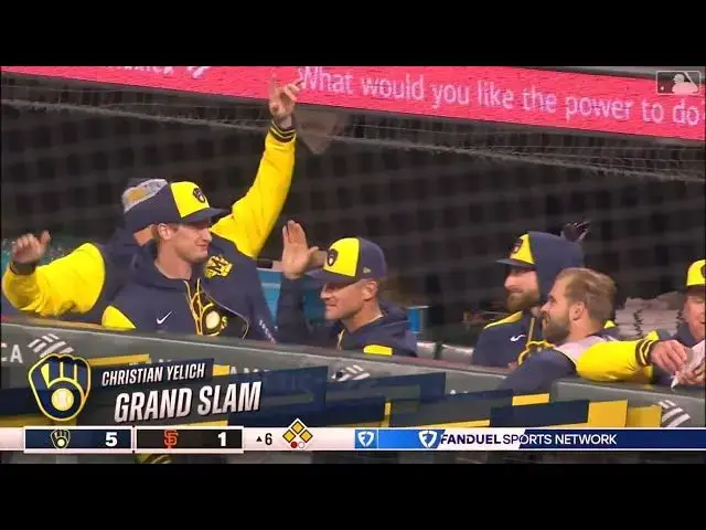 'Video thumbnail for Christian Yelich CRUSHES a GRAND-SLAM! | 5th HR of 2025 | Milwaukee Brewers | 04/22/2025'