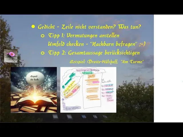 'Video thumbnail for Gedicht: Zeile nicht verstanden? Gesamtaussage checken, "Nachbarn" fragen, Hypothesen begründen'