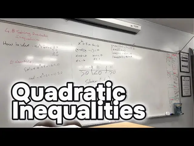 'Video thumbnail for How To Solve Quadratic Inequalities'