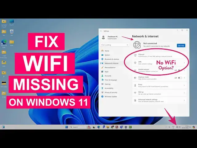 'Video thumbnail for Fix WiFi Not Showing in Settings On Windows 11 | Fix Missing WiFi'