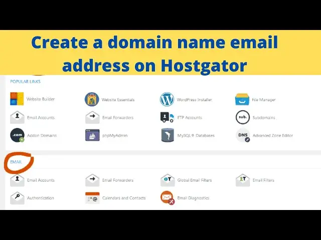 'Video thumbnail for How to create a domain name email address on Hostgator tutorial'