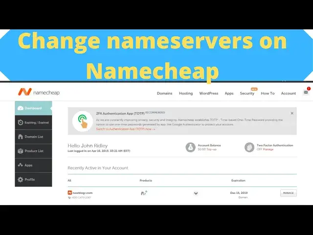 'Video thumbnail for How to change nameservers on Namecheap - Beginner's guide'