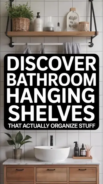 'Video thumbnail for 🚀 Bathroom Hanging Shelves Ideas Space-Saving Black Floating Shelves & Over-Toilet Storage (Save for Small Bathrooms!)'